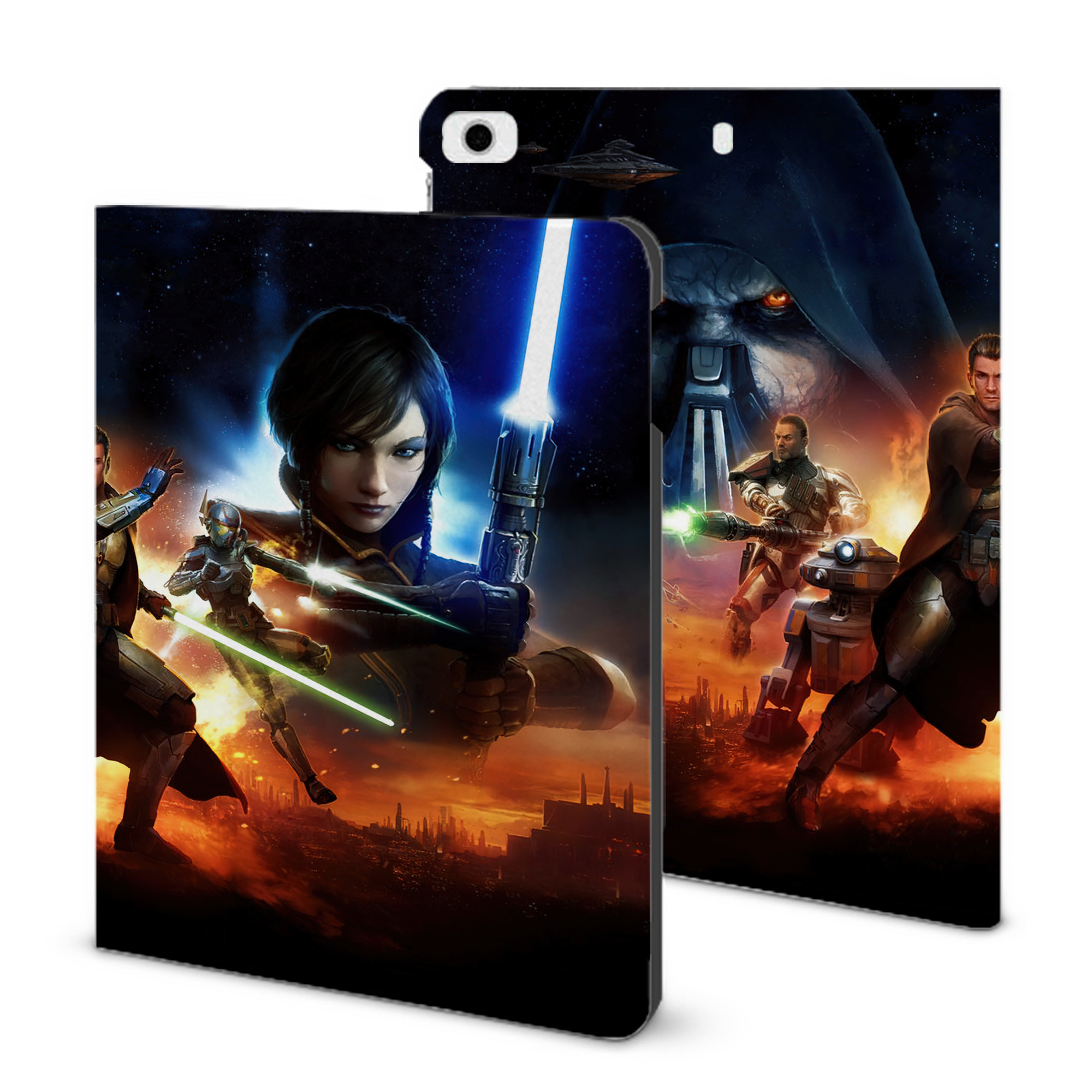 （画像用） スター・ウォーズ Star Wars IPad ケース ブック型 PUレザー TPU 耐衝撃 軽量 薄型 ペン収納なし 全面保護 IPad 各モデル対応